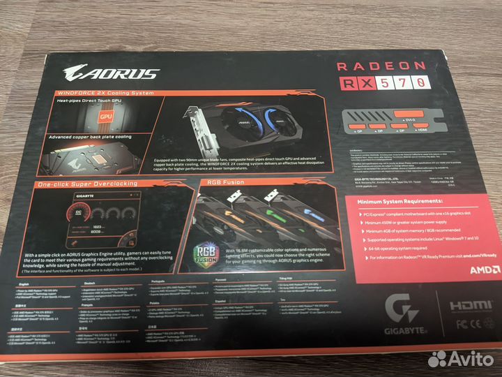 Видеокарта Gigabyte AMD Radeon RX 570 aorus