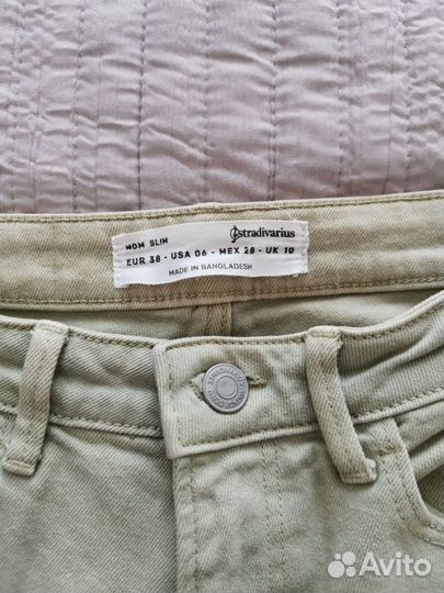 Джинсы stradivarius mom slim 38/ 28