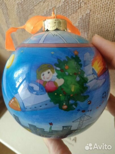 Ёлочная игрушка Шар с внутренней росписью