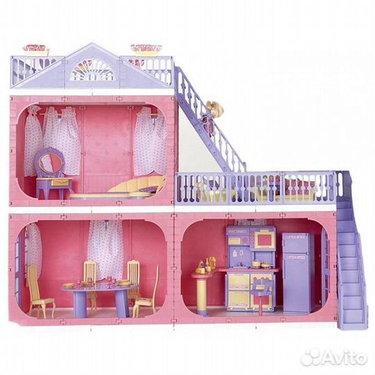 Кукольный домик 2 этажный для кукол, высота 80 см