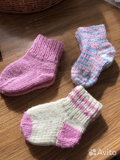 Носочки вязаные для новорождненных 0-12 мес