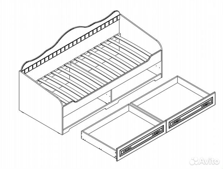 Кровать детская с выдвижными ящиками