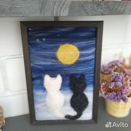 Картина шерстью