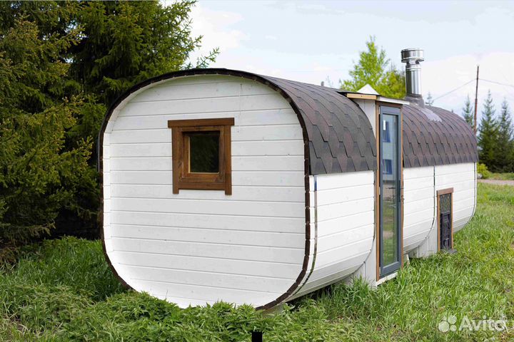 Баня бочка квадро из ели и кедра