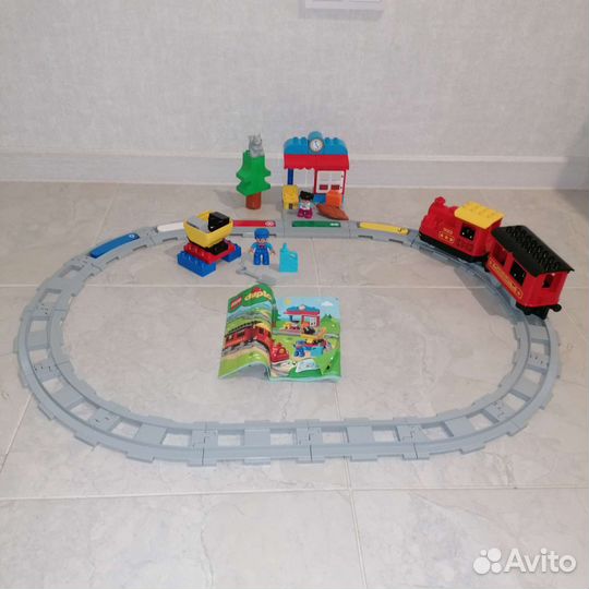 Lego duplo поезд на паровой тяге 10874 + мост