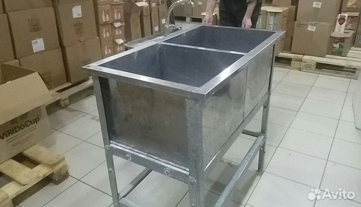 Ванна моечная 2 секционная для кухни