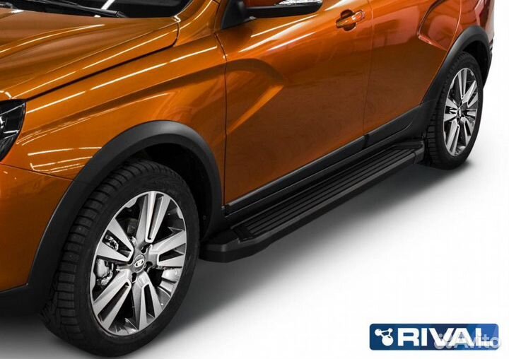 Пороги-подножки LADA Vesta SW Cross 2017. Black