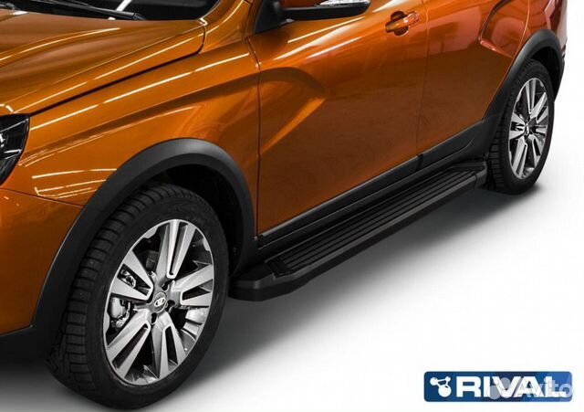 Пороги-подножки LADA Vesta SW Cross 2017. Black