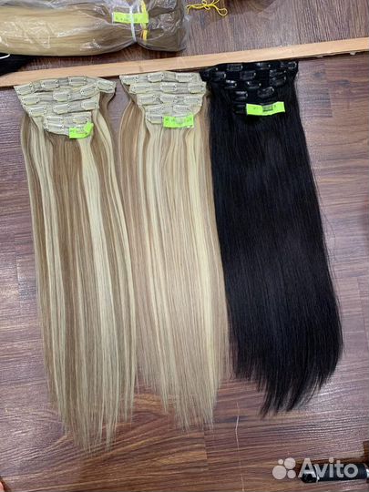 Натуральные волосы на заколках