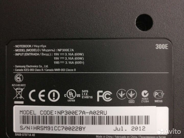 Ноутбук Samsung np300e7a