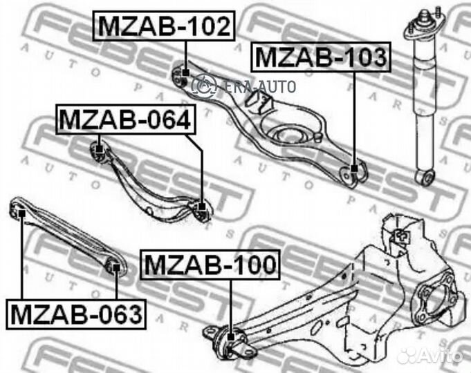 Febest mzab-102 mzab-102 сайлентблок задней тяги\F