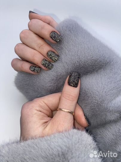 Маникюр с покрытием гель лак, наращивание