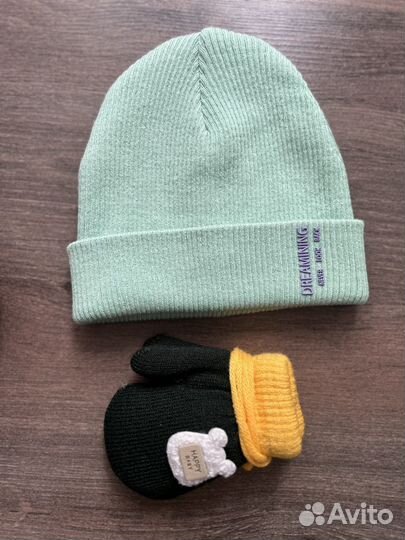 Детская шапка и варежки. Новые
