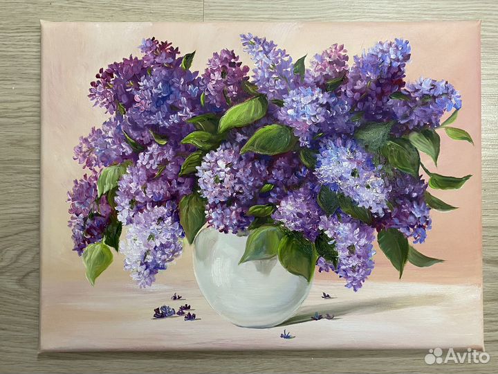 Картина маслом. Сирень