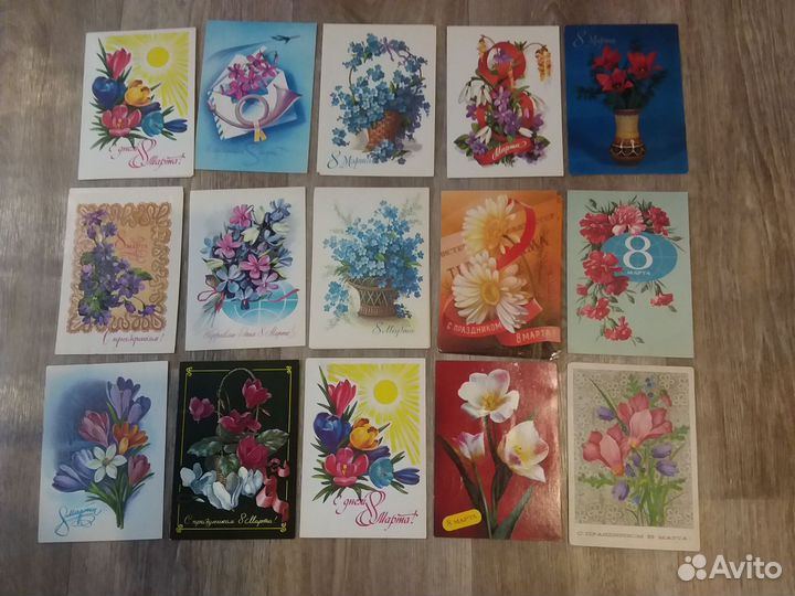 Открытки СССР 8 марта,с днём рождения