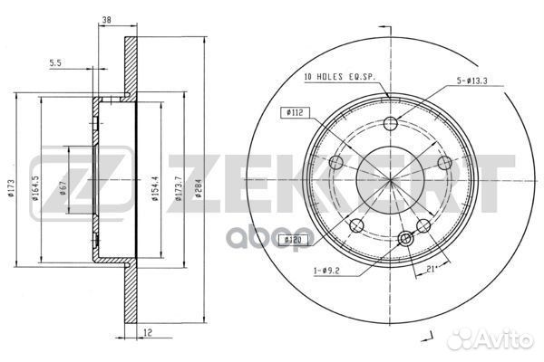 Диск торм. перед. MB C-Class (202) 93- bs-5059
