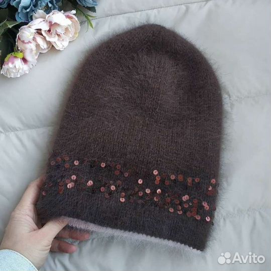 Шапка из ангоры новая