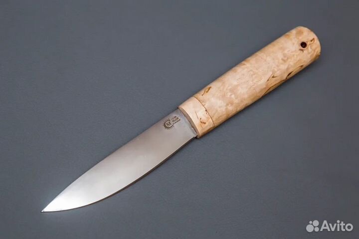 Нож Якутский малый ст.95х18, карельская береза Сем
