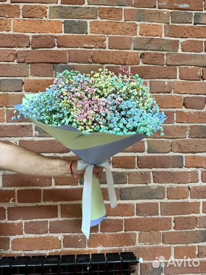 Букет из гипсофилы радужная гипсофила