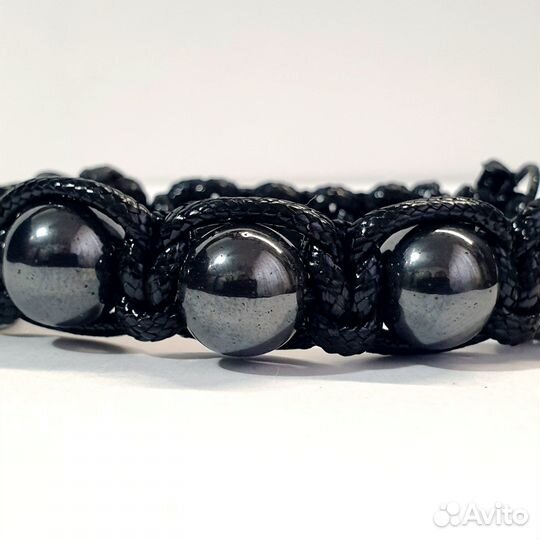 Продам браслет Шамбала чёрный с бусинами гематита