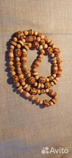 Винтажная бижутерия из дерева в стиле этно