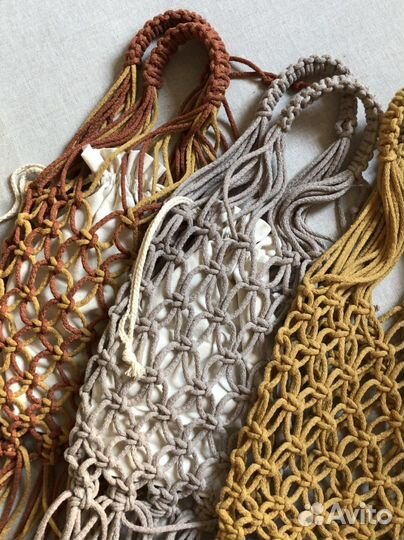 Авоська макраме из хлопкового шнура