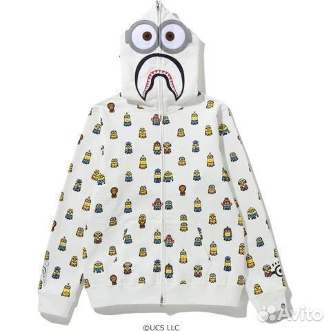 Худи Bape minions Белое миньоны