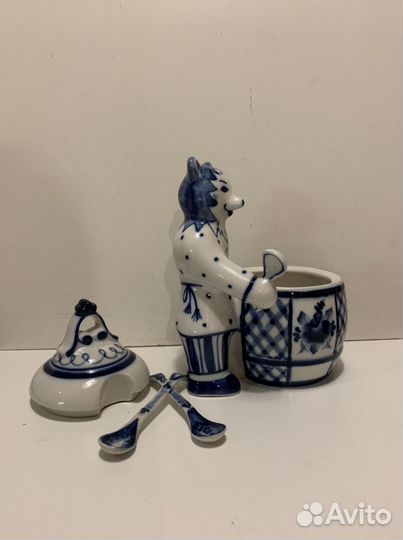 Баночка для меда Гжель