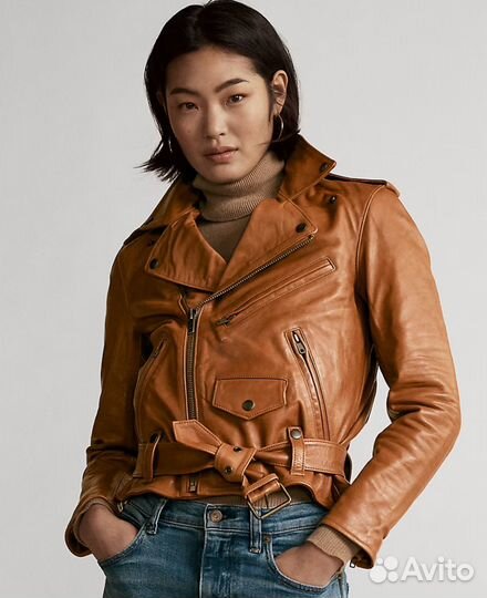 Кожаная куртка polo ralph lauren, оригинал, s