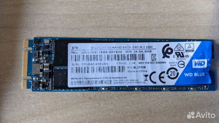 SSD М.2 WD 1Tb WDS100T2BOB игровой