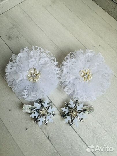 Резинка для волос, бантики, снежинки, заколки