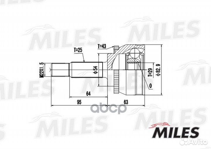 ШРУС наружный mitsubishi carisma 1.6-1.9TD 96-06