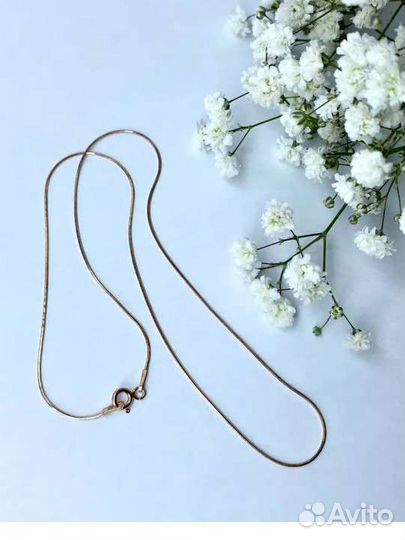 Новая серебряная цепочка 925, 45 см с позолотой