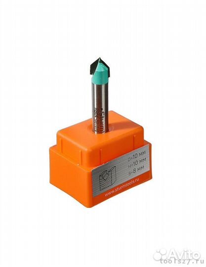 Фреза пазовая V-образная DxHxL 10x10x46,5 мм, хв.8 Sturm RB04-081010