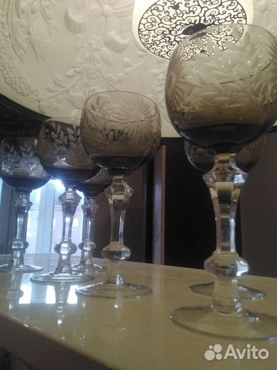 Фужеры цветной хрусталь