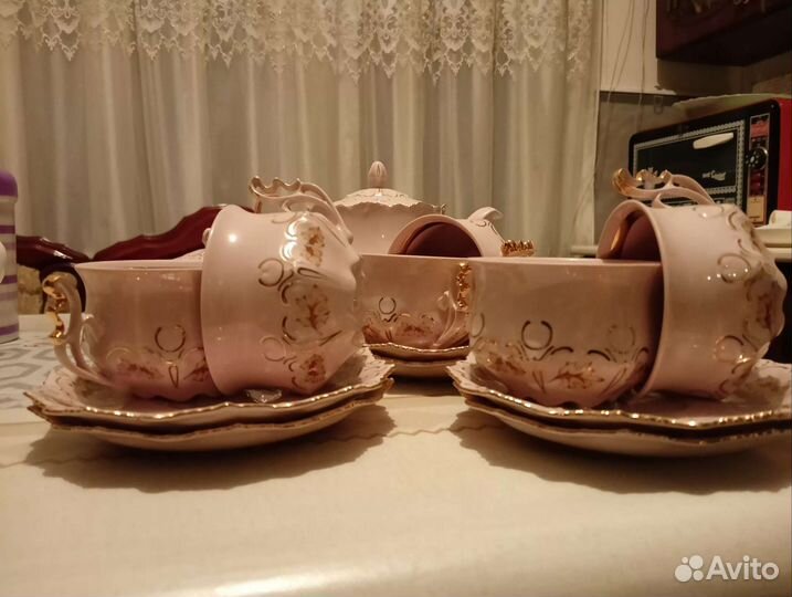 Чайный сервиз, калиновый лист, Чехия