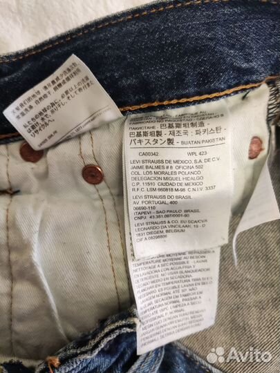 Мужские джинсы levis 501 w30 l32