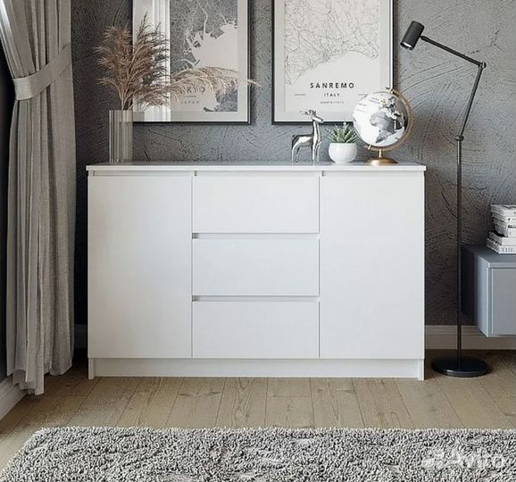 Спальный гарнитур Мори Белый/ Серый Икеа (IKEA )