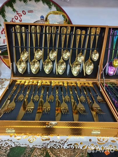 Шикарный набор ложки и вилки В восточном стиле