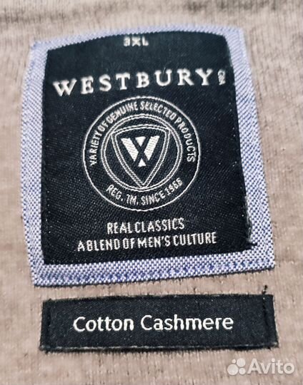 Westbury 3XL кашемир хлопок джемпер мужской