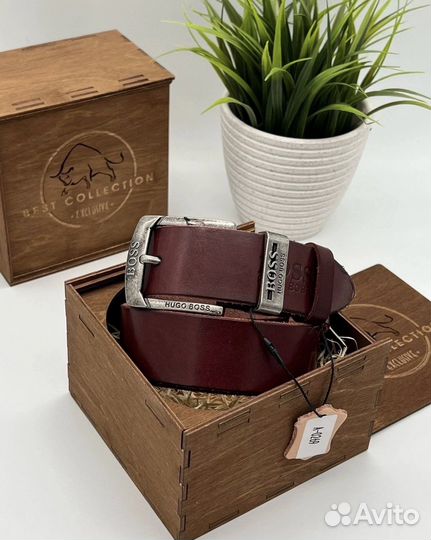 Ремень мужской boss натуральная кожа