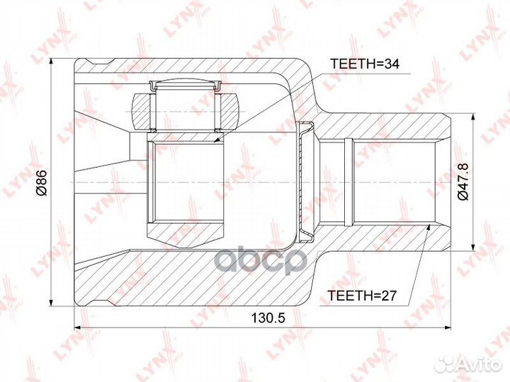 Шрус внутренний перед прав/лев CI3740 lynxauto