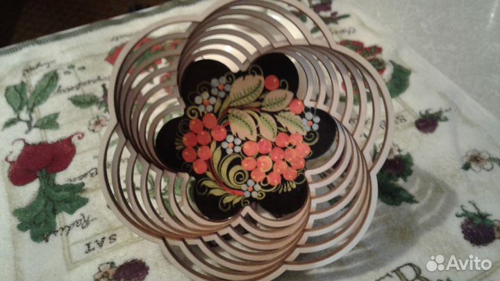 Хлебница-кофетница и салфетница хохлома