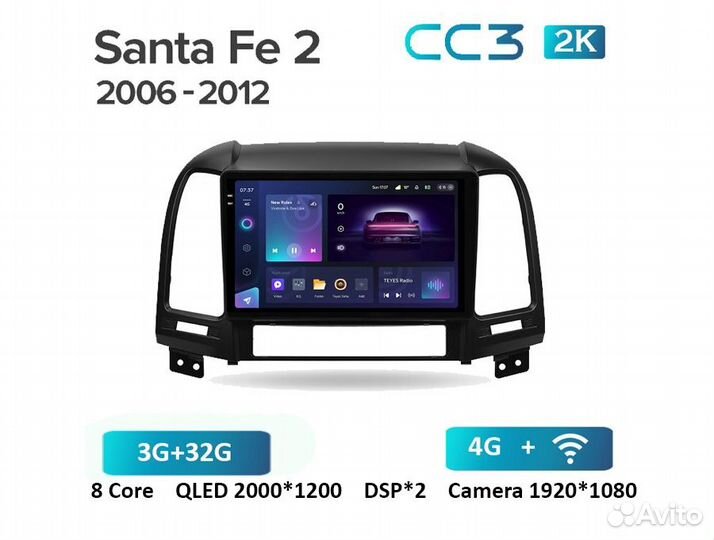 Teyes CC3 2K 3/32 для Hyundai SantaFe 2006-12