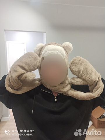 Шапка плюшевая мишка