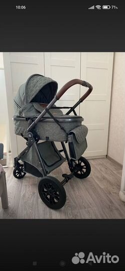 Коляска 2 в 1 luxmom цвет серый