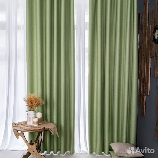 Комплект штор рогожка Орфей Лайм