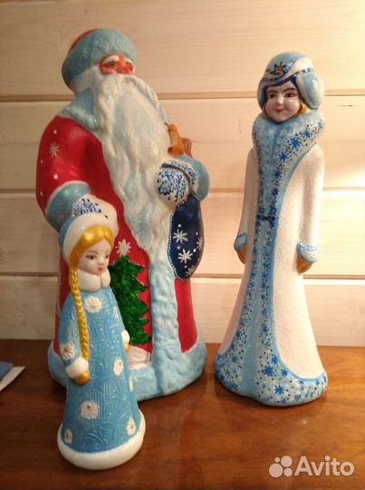 Дед мороз и снегурочка СССР пластик