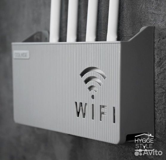 Полка-короб для wi-fi роутера 24х14х6 см, серый