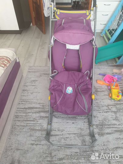 Санки ника на колесиках